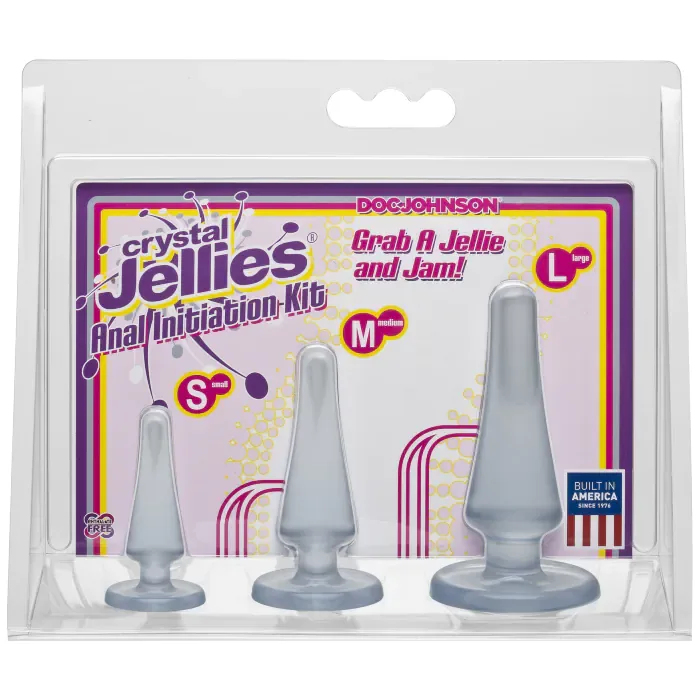 Набір анальних пробок Doc Johnson Crystal Jellies Anal - Clear макс. діаметр 2 см - 3 см - 4 см — фото 2