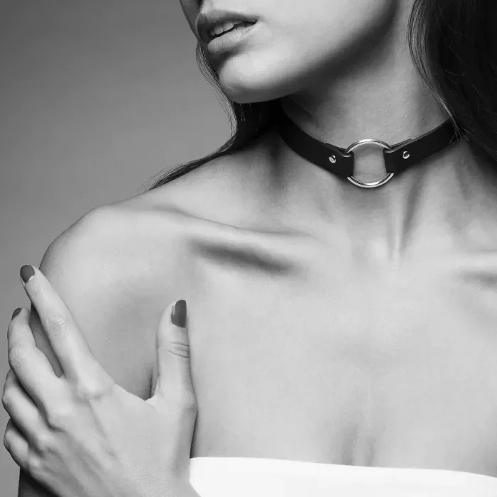 Чокер з екошкіри Bijoux Indiscrets Maze Single Choker Black — фото 2