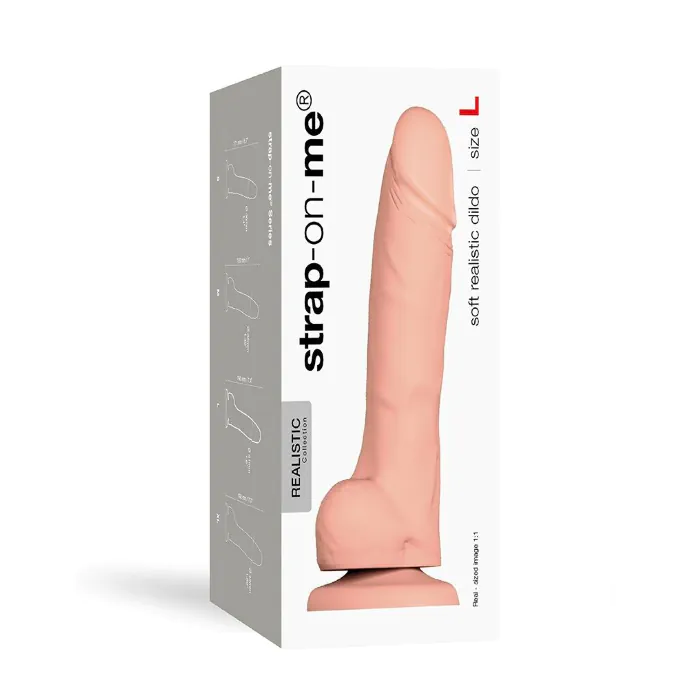 Реалістичний фалоімітатор Strap-On-Me SOFT REALISTIC DILDO Vanilla - Size L — фото 3