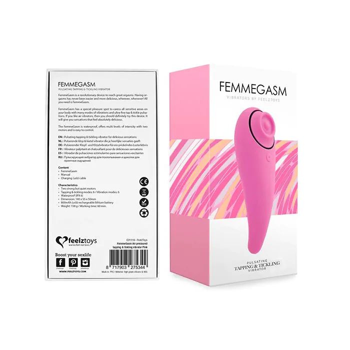 Пульсатор для клітора FeelzToys - FemmeGasm Tapping & Tickling Vibrator Pink — фото 2