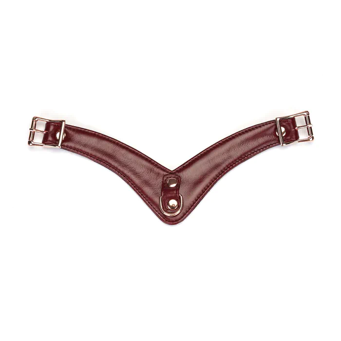 Шкіряні трусики для вібратора Liebe Seele Wine Red Forced Orgasm Strop — фото 7