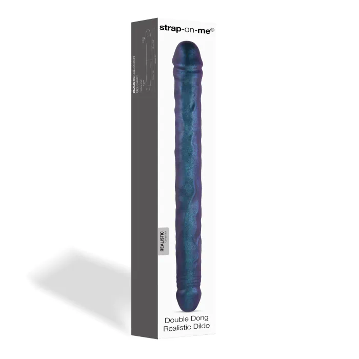 Фалоімітатор подвійний Strap-On-Me Double Dong Realistic Dildo Snaky Metallic Color — фото 4