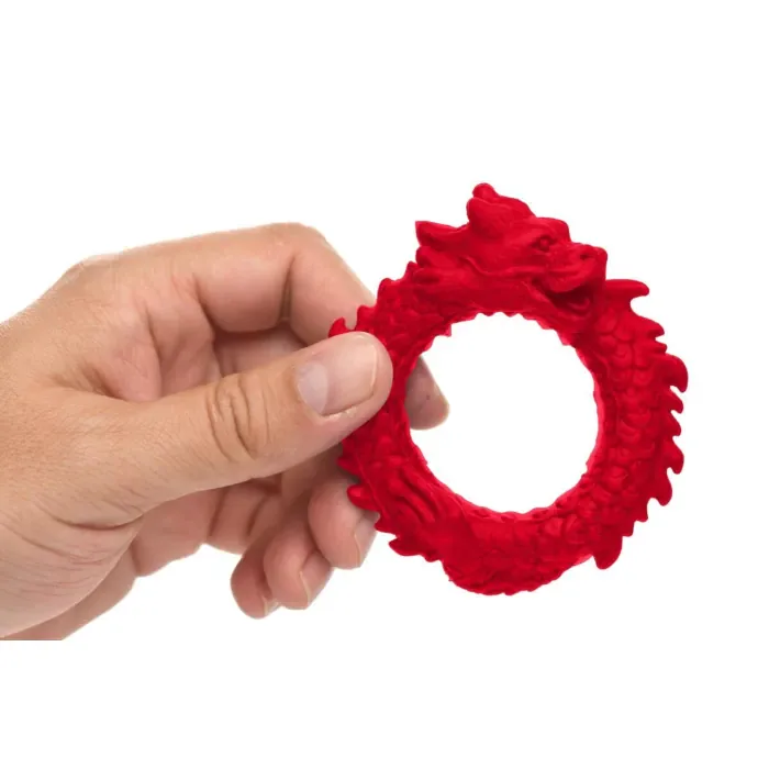 Ерекційне кільце Creature Cocks Rise of the Dragon Silicone Penis Ring Red — фото 4