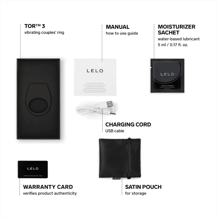 Смарткільце з вібрацією Lelo Tor 3 Black — фото 4