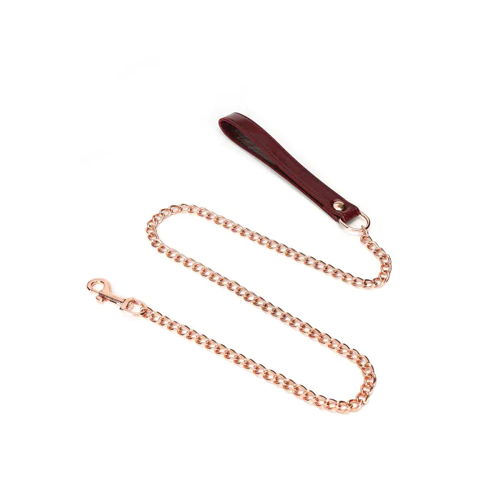 Шкіряний нашийник з повідцем Liebe Seele Wine Red Collar and Leash — фото 5