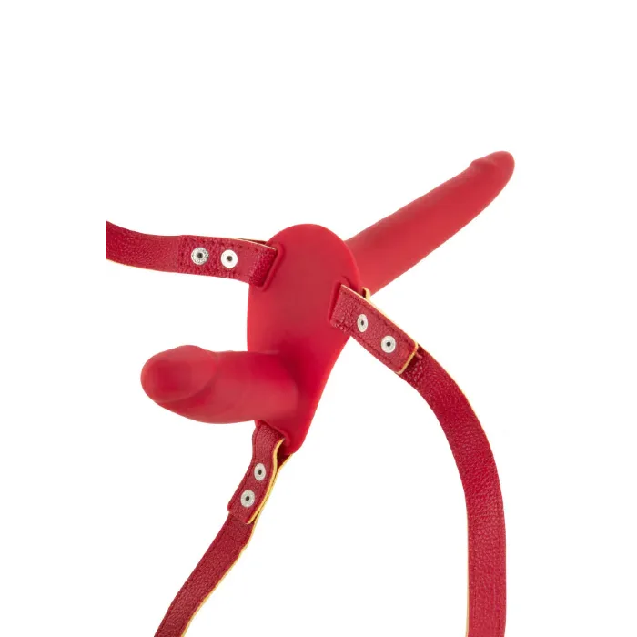 Подвійний страпон Fetish Tentation Strap-On Enjoy Pain Red — фото 2