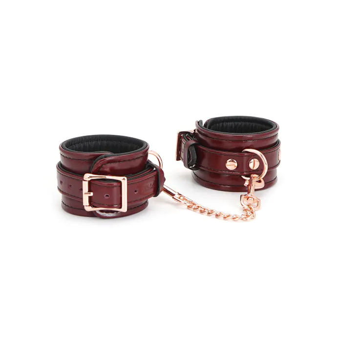 Шкіряні наручники Liebe Seele Wine Red Wrist Cuffs