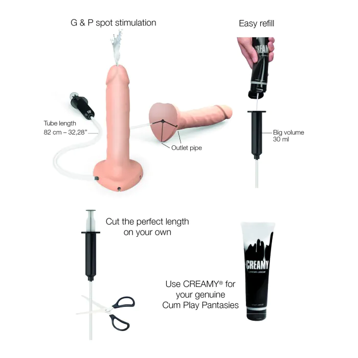 Фалоімітатор, що кінчає Strap-On-Me Squirting Cum Dildo Realistic Black Vanilla XL — фото 3