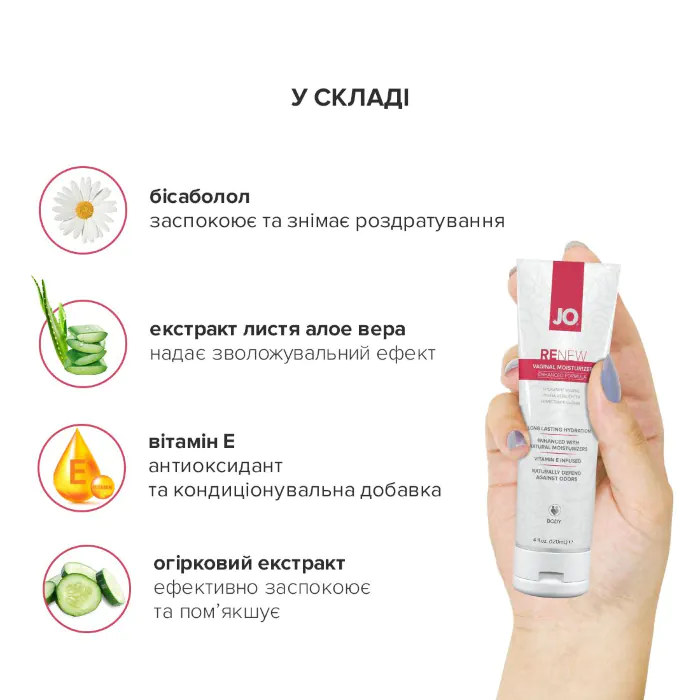 Зволожуючий відновлювальний крем Jo Renew Vaginal Moisturizer 120 мл — фото 4
