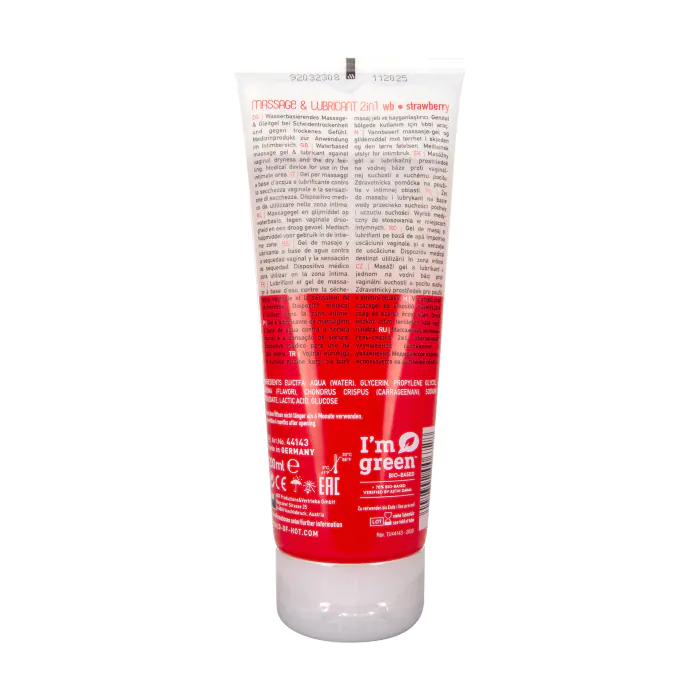 Лубрикант та масажний гель HOT Massage&Glide gel 2in1 Strawberry 200 мл — фото 2