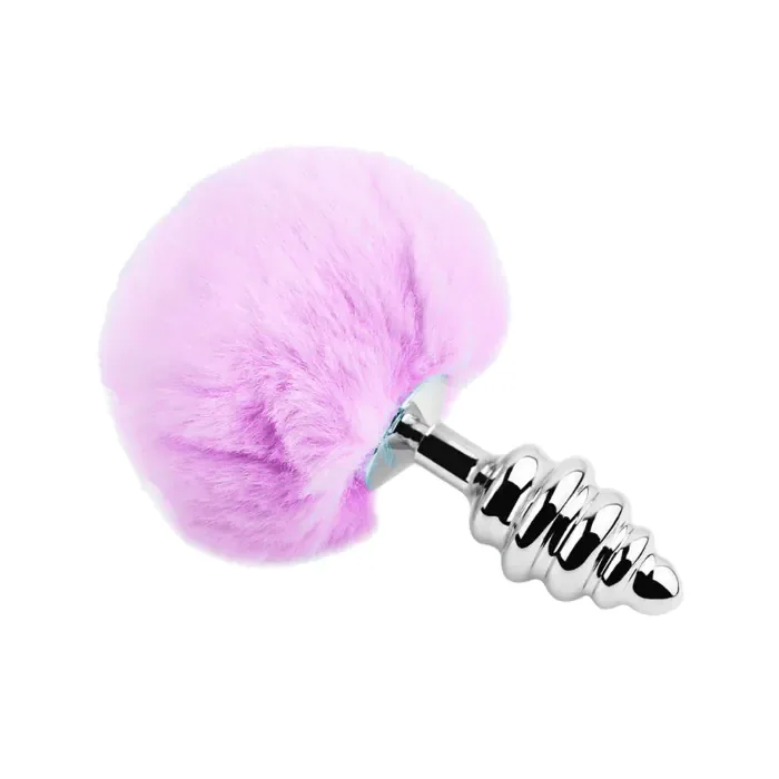 Анальна пробка Alive Fluffy Twist Plug L Purple — фото 2