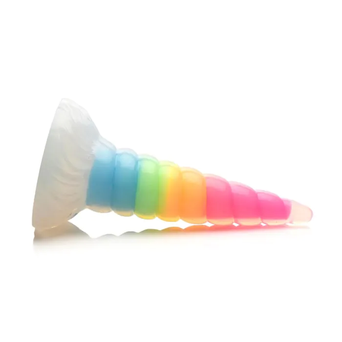 Фалоімітатор Creature Cocks Luminescent Rainbow Silicone Dildo — фото 3