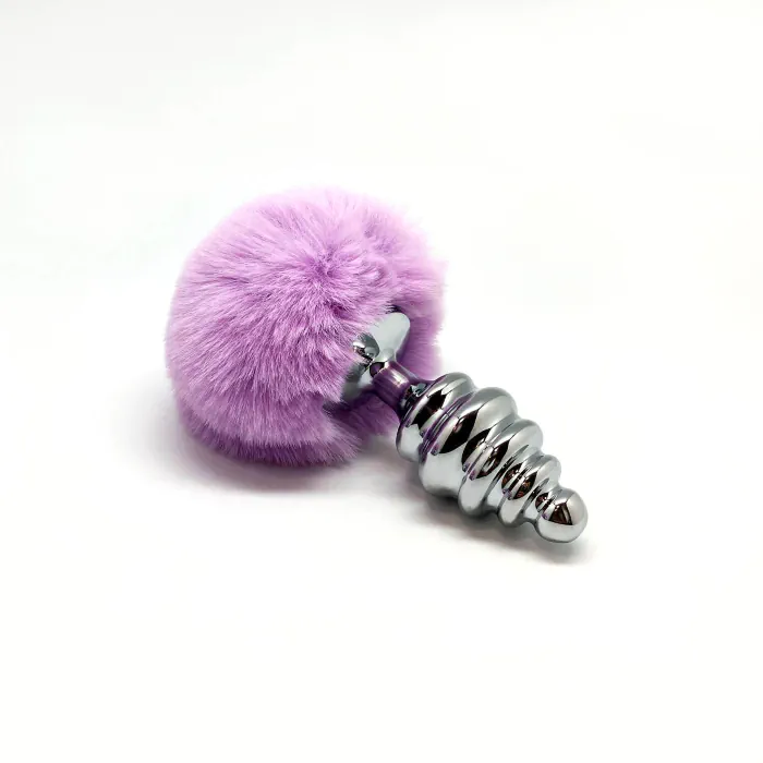 Анальна пробка Alive Fluffy Twist Plug L Purple — фото 3