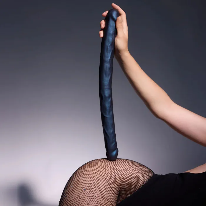 Фалоімітатор подвійний Strap-On-Me Double Dong Realistic Dildo Snaky Metallic Color — фото 9