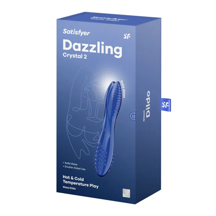 Двосторонній скляний дилдо Satisfyer Dazzling Crystal 2 Blue — фото 6