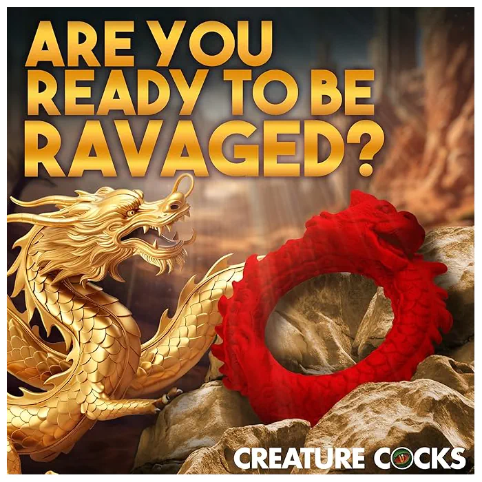Ерекційне кільце Creature Cocks Rise of the Dragon Silicone Penis Ring Red — фото 11