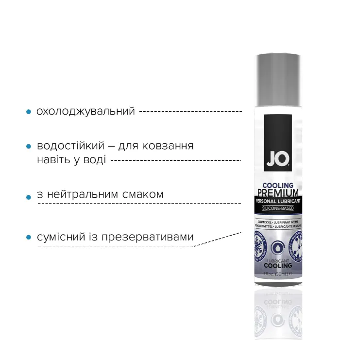 Охолоджуючий лубрикант на силіконовій основі JO Premium Cooling 30 мл — фото 3