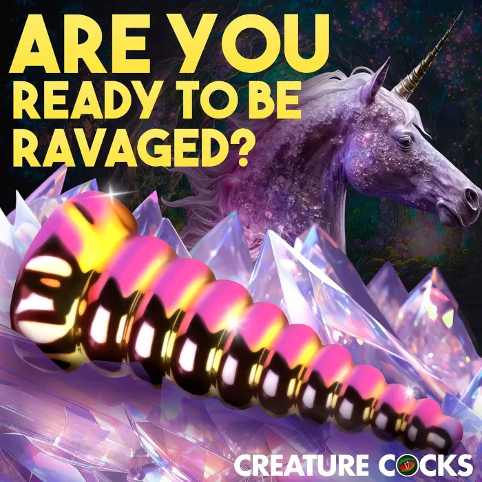 Фалоімітатор Creature Cocks Twilight Rainbow Glass Dildo — фото 6