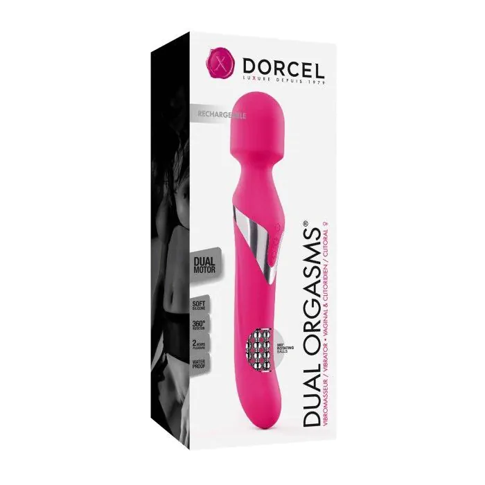 Вібромасажер 2-в-1 Dorcel Dual Orgasms Magent класичний масажер та вібратор із перловим масажем — фото 4
