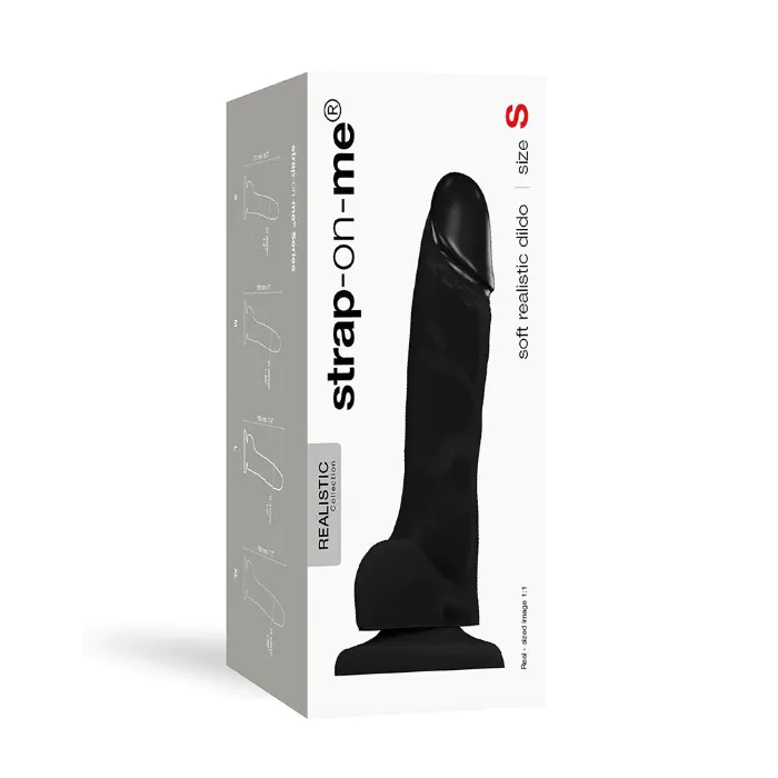 Реалістичний фалоімітатор Strap-On-Me SOFT REALISTIC DILDO Black - Size S — фото 3