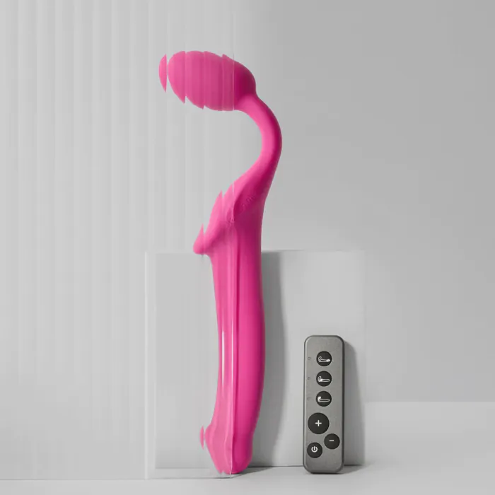 Безремінний страпон з вібрацією Strap-On-Me Vibrating Fuchsia M