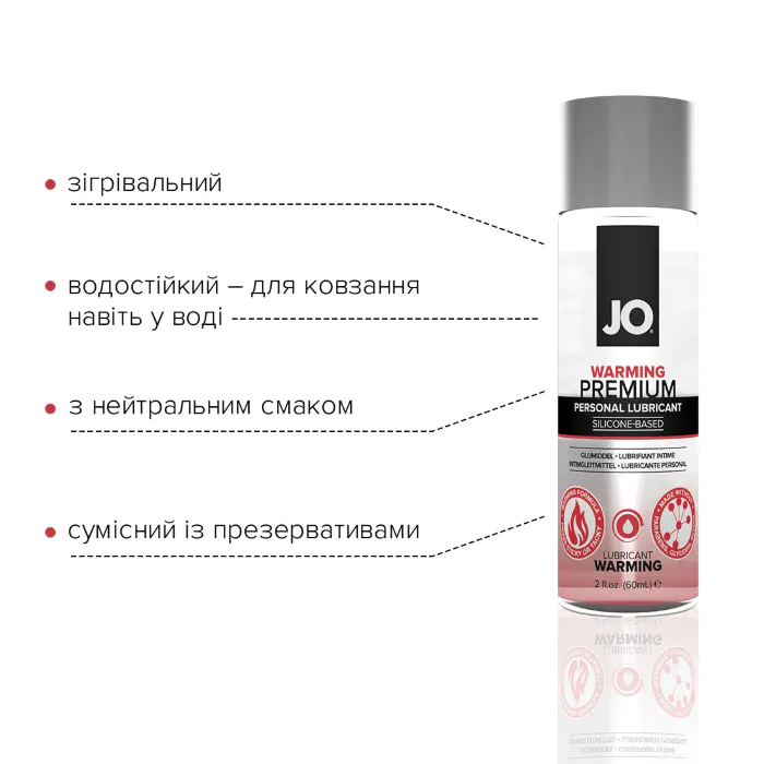 Лубрикант на силіконовій основі JO Premium Warming 60 мл — фото 3