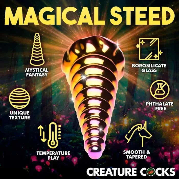Фалоімітатор Creature Cocks Twilight Rainbow Glass Dildo — фото 7