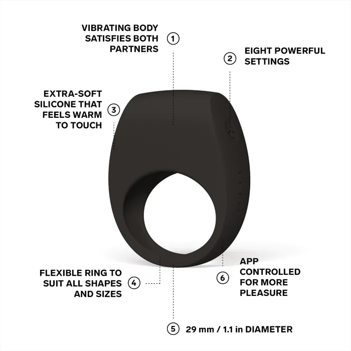 Смарткільце з вібрацією Lelo Tor 3 Black — фото 3