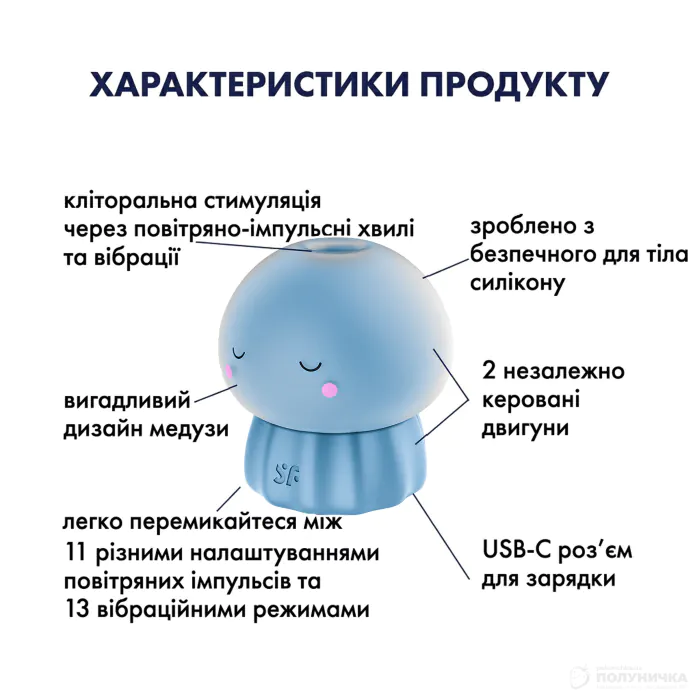 Вакуумний кліторальний стимулятор Satisfyer Jelly-cious Blue — фото 5