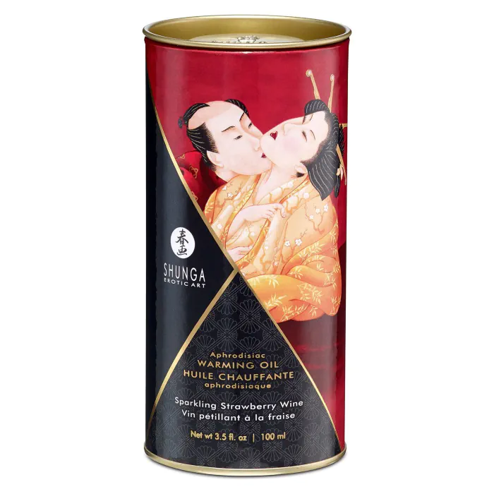 Розігріваюча олія Shunga APHRODISIAC WARMING OIL полуниця — фото 3