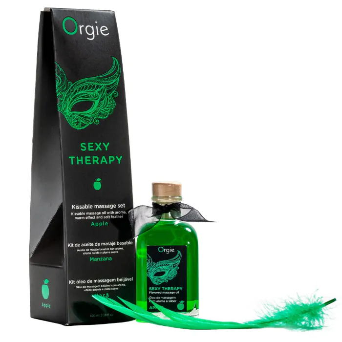 Їстівна масажна олія Orgie Sexy Therapy Apple і перо 100 мл