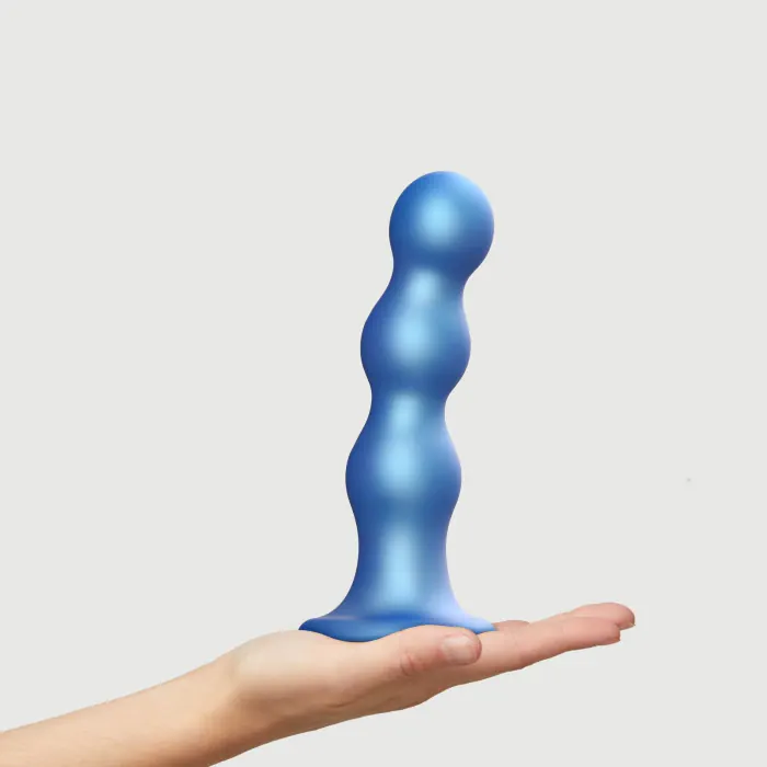 Насадка для страпона Strap-On-Me Dildo Plug Balls Blue Metallic XL — фото 2