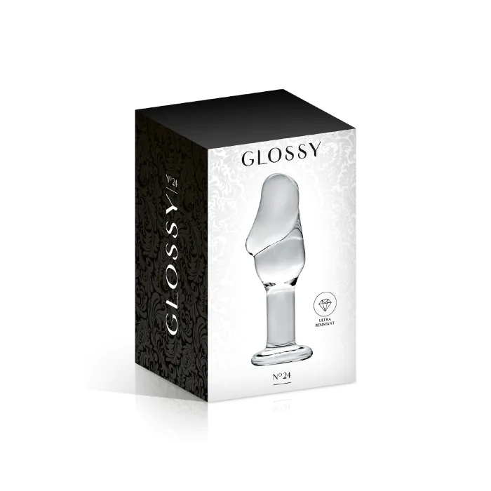 Скляна анальна пробка №24 Clear Glossy Toys