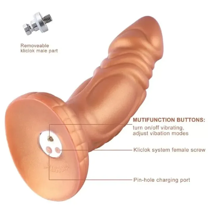 Фалоімітатор з вібрацією Hismith Slightly Curved Vibrating Silicone Dildo Monster Series — фото 3