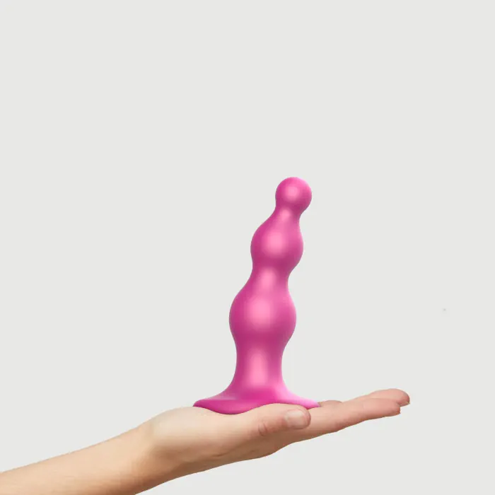 Насадка для страпона Strap-On-Me Dildo Plug Beads Framboise Metallic S — фото 2