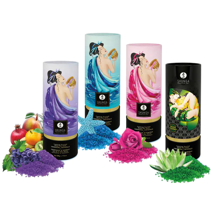 Пінлива сіль для ванни Shunga Dead Sea salt Oriental Crystals Organic Exotic Fruits 500 г — фото 6