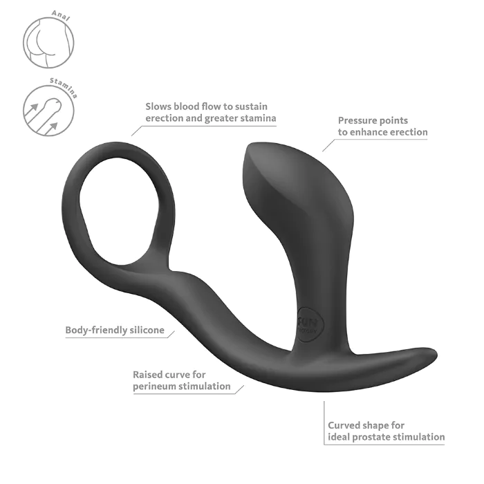 Анальна пробка з ерекційним кільцем Fun Factory Bootie Ring Black — фото 7