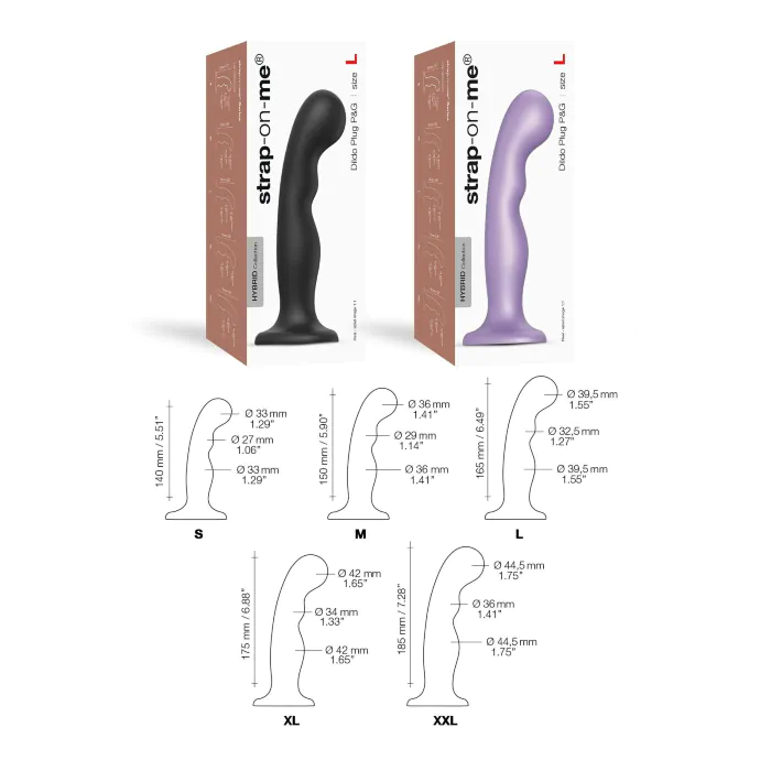 Насадка для страпона Strap-On-Me Dildo Plug P&G Lilas Metallic S — фото 4