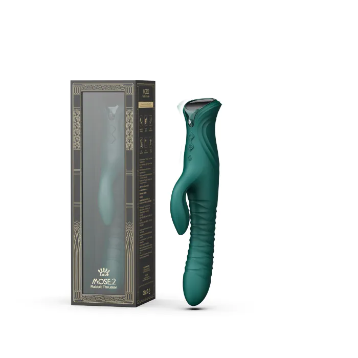 Смарт пульсатор-кролик з вібрацією Zalo Mose 2 Turquoise Green — фото 15