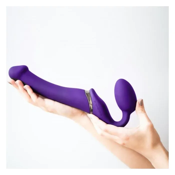 Страпон із вібрацією Strap-On-Me розмір M Violet — фото 6