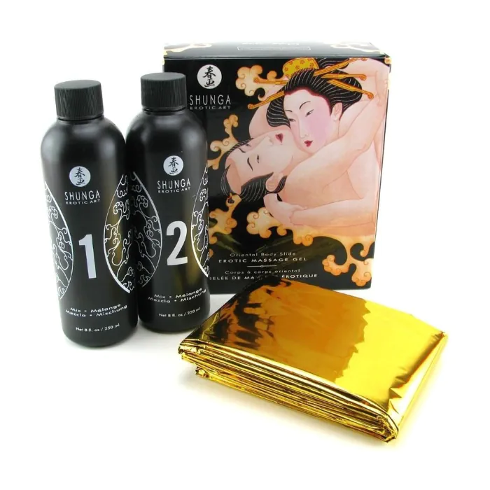 Гель для масажу Shunga ORIENTAL BODY-TO-BODY - Melon Mango 2 x 225 мл
