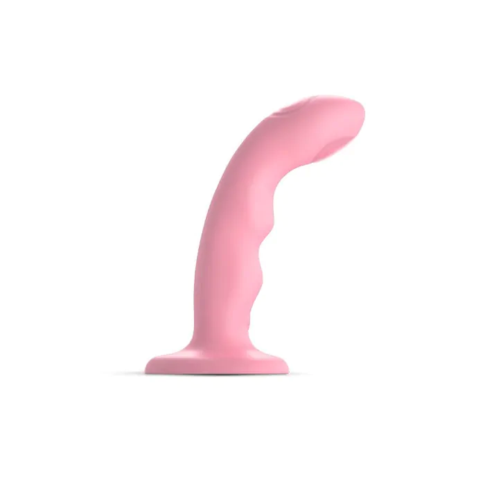 Насадка для страпона з подвійною точковою пульсацією Strap-On-Me Tapping Dildo Wave Coral Pink М