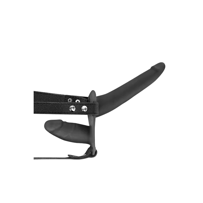 Подвійний страпон з вібрацією Fetish Tentation Vibrating Strap-On — фото 2