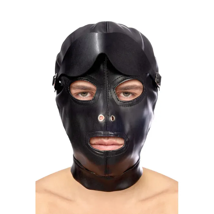 Каптур зі знімною маскою Fetish Tentation BDSM Black — фото 3