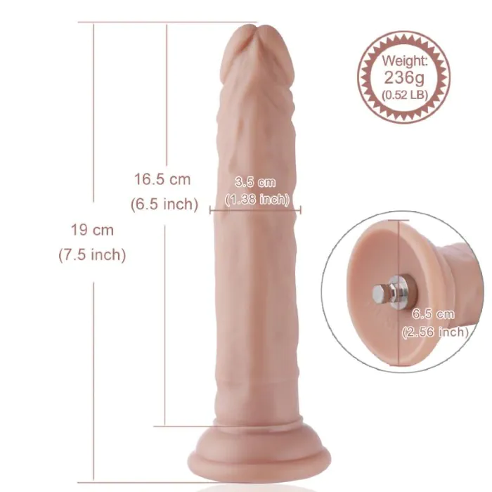 Фалоімітатор для секс-машин Hismith 7.5″ Flexible Silicone Dildo — фото 8