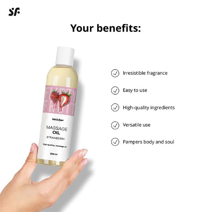 Масажна олія Satisfyer Massage Oil Strawberry 250 мл — фото 10