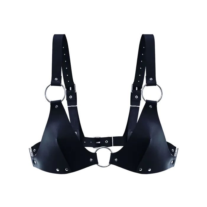 Ліф з натуральної шкіри Feral Feelings Bikini Top Black