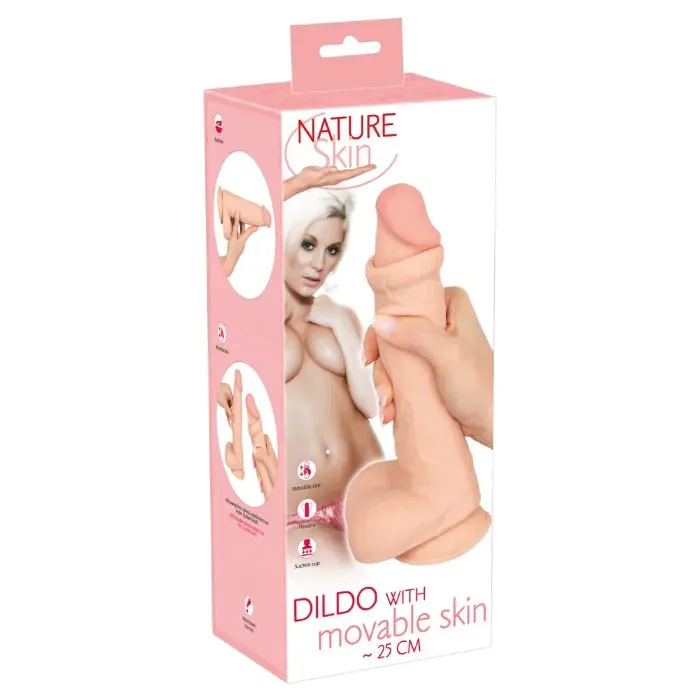 Фалоімітатор із рухомою крайньою плоттю Nature Skin L — фото 10