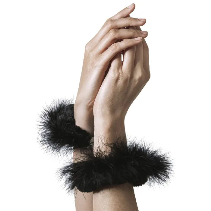 Наручники металеві з чорним оздобленням Adrien Lastic Handcuffs Black — фото 3