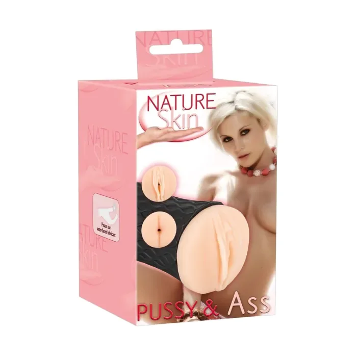 Мастурбатор із двома отворами Nature Skin Pussy & Ass